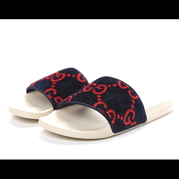 gucci monogram slides